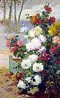 Eugene Henri Cauchois Chrysanthemums painting